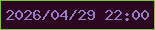 文字の大きさ：5、枠の色：76c836、背景の色：2c0520、文字の色：947fc6 無料ブログパーツのブログ時計