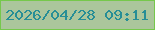 文字の大きさ：4、枠の色：76c84c、背景の色：abc69c、文字の色：278e96 無料ブログパーツのブログ時計