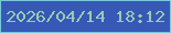 文字の大きさ：5、枠の色：76c9db、背景の色：3659b5、文字の色：97cab9 無料ブログパーツのブログ時計