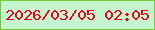 文字の大きさ：5、枠の色：76ca33、背景の色：c4f5ce、文字の色：ee011f 無料ブログパーツのブログ時計