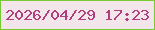 文字の大きさ：1、枠の色：76ca34、背景の色：f3e6ea、文字の色：b13e7f 無料ブログパーツのブログ時計