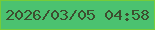 文字の大きさ：1、枠の色：76cc38、背景の色：4bc270、文字の色：3d4e2f 無料ブログパーツのブログ時計