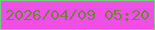 文字の大きさ：2、枠の色：76cc7f、背景の色：ef4fe7、文字の色：71803f 無料ブログパーツのブログ時計