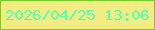文字の大きさ：3、枠の色：76cd25、背景の色：f1ed83、文字の色：56feb3 無料ブログパーツのブログ時計