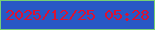 文字の大きさ：2、枠の色：76d174、背景の色：2858c5、文字の色：db1232 無料ブログパーツのブログ時計