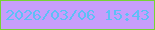 文字の大きさ：1、枠の色：76d434、背景の色：c79efb、文字の色：5ebff6 無料ブログパーツのブログ時計