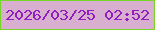 文字の大きさ：2、枠の色：76d526、背景の色：d8afcf、文字の色：901ec1 無料ブログパーツのブログ時計