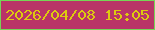 文字の大きさ：5、枠の色：76d556、背景の色：b93467、文字の色：ddca0f 無料ブログパーツのブログ時計