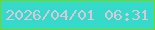 文字の大きさ：5、枠の色：76d814、背景の色：36dacb、文字の色：d7c9d9 無料ブログパーツのブログ時計