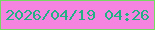 文字の大きさ：1、枠の色：76d961、背景の色：f484e0、文字の色：21b184 無料ブログパーツのブログ時計