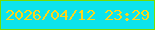 文字の大きさ：3、枠の色：76dc00、背景の色：0ce4ec、文字の色：fdd61a 無料ブログパーツのブログ時計