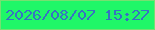 文字の大きさ：1、枠の色：76e071、背景の色：1ff768、文字の色：3772c2 無料ブログパーツのブログ時計