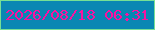 文字の大きさ：5、枠の色：76e095、背景の色：0a87b3、文字の色：fa12a1 無料ブログパーツのブログ時計