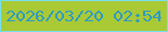 文字の大きさ：3、枠の色：76e0ee、背景の色：a9c935、文字の色：2c9bc4 無料ブログパーツのブログ時計
