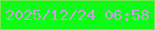 文字の大きさ：3、枠の色：76e54e、背景の色：0efa17、文字の色：caa0df 無料ブログパーツのブログ時計