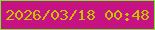 文字の大きさ：2、枠の色：76e732、背景の色：c71284、文字の色：c5c301 無料ブログパーツのブログ時計