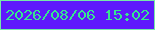 文字の大きさ：5、枠の色：76e8a8、背景の色：5f18fc、文字の色：36e690 無料ブログパーツのブログ時計