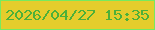 文字の大きさ：4、枠の色：76ea5f、背景の色：e4cd2c、文字の色：4cb039 無料ブログパーツのブログ時計