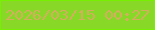 文字の大きさ：4、枠の色：76ef03、背景の色：87d827、文字の色：d4ad5e 無料ブログパーツのブログ時計