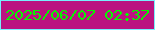 文字の大きさ：2、枠の色：76f0fc、背景の色：ba1380、文字の色：07f600 無料ブログパーツのブログ時計