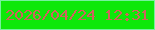 文字の大きさ：3、枠の色：76f19d、背景の色：0ee809、文字の色：cf635d 無料ブログパーツのブログ時計