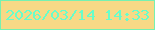 文字の大きさ：3、枠の色：76f1b1、背景の色：f7d986、文字の色：67fdcb 無料ブログパーツのブログ時計