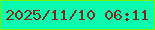 文字の大きさ：2、枠の色：76f202、背景の色：08ffae、文字の色：822520 無料ブログパーツのブログ時計