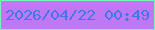 文字の大きさ：3、枠の色：76f3c0、背景の色：be78f2、文字の色：4376ea 無料ブログパーツのブログ時計