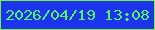 文字の大きさ：3、枠の色：76f53b、背景の色：1c34eb、文字の色：59f260 無料ブログパーツのブログ時計