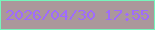 文字の大きさ：1、枠の色：76f5bc、背景の色：ab979b、文字の色：9f6bfc 無料ブログパーツのブログ時計