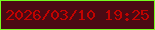 文字の大きさ：4、枠の色：76fb20、背景の色：4a0a13、文字の色：c10301 無料ブログパーツのブログ時計