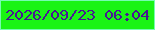 文字の大きさ：2、枠の色：76fcb2、背景の色：1af415、文字の色：481893 無料ブログパーツのブログ時計