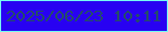 文字の大きさ：2、枠の色：76fdf2、背景の色：2801f2、文字の色：254a6d 無料ブログパーツのブログ時計
