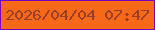 文字の大きさ：2、枠の色：7700b8、背景の色：f76819、文字の色：983e2a 無料ブログパーツのブログ時計