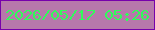 文字の大きさ：3、枠の色：7701ab、背景の色：b778ab、文字の色：30fc5a 無料ブログパーツのブログ時計