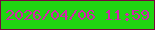 文字の大きさ：5、枠の色：77063d、背景の色：20d512、文字の色：d324ac 無料ブログパーツのブログ時計