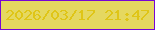 文字の大きさ：5、枠の色：7706d5、背景の色：e5d860、文字の色：dfc517 無料ブログパーツのブログ時計