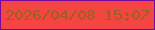 文字の大きさ：5、枠の色：77079d、背景の色：f54542、文字の色：99611f 無料ブログパーツのブログ時計