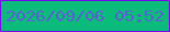 文字の大きさ：5、枠の色：7707ef、背景の色：0bbb7b、文字の色：5660d2 無料ブログパーツのブログ時計