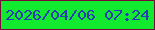 文字の大きさ：5、枠の色：770939、背景の色：12ea30、文字の色：2a3bb7 無料ブログパーツのブログ時計