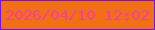 文字の大きさ：3、枠の色：7711e9、背景の色：f27014、文字の色：f7409d 無料ブログパーツのブログ時計
