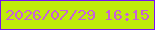 文字の大きさ：5、枠の色：7712f3、背景の色：bfeb0b、文字の色：c95fda 無料ブログパーツのブログ時計