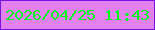文字の大きさ：2、枠の色：7713e4、背景の色：e381ef、文字の色：00f723 無料ブログパーツのブログ時計