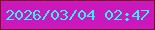 文字の大きさ：1、枠の色：771623、背景の色：ca18bd、文字の色：32f1f8 無料ブログパーツのブログ時計