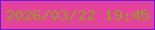 文字の大きさ：4、枠の色：7716da、背景の色：e4439b、文字の色：959e14 無料ブログパーツのブログ時計