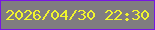 文字の大きさ：1、枠の色：7716e2、背景の色：807c80、文字の色：f1f52e 無料ブログパーツのブログ時計
