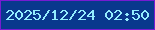文字の大きさ：3、枠の色：771bd1、背景の色：09388d、文字の色：94edfe 無料ブログパーツのブログ時計