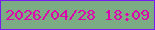 文字の大きさ：4、枠の色：771bf0、背景の色：7bac84、文字の色：dc03ad 無料ブログパーツのブログ時計