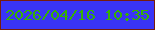 文字の大きさ：4、枠の色：771c0c、背景の色：3934f6、文字の色：35b102 無料ブログパーツのブログ時計