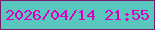 文字の大きさ：4、枠の色：771c69、背景の色：59c7bd、文字の色：db00bd 無料ブログパーツのブログ時計